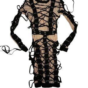 Boutique Spandex Mesh Strap Dress